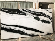 China Panda White Flooring Counter ครัวหินอ่อน Stone Slab Black Wave หินธรรมชาติ