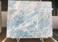 Backlit Wall Panel คริสตัลโปร่งแสง Agate Stone Blue Marble Onyx Slab