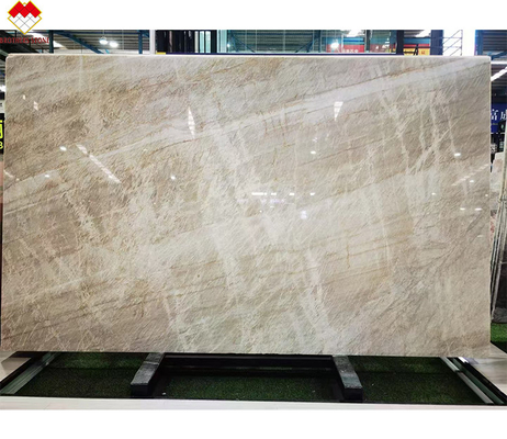 18 มม CNF Taj Mahal คาวตาร์ซิตสีขาว Cristallo Backlit Stone Countertop สําหรับตกแต่งบ้าน