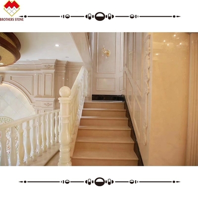 ขนาดมาตรฐานหรือตามต้องการ ขาว Onyx มาร์บอร์ Alabaster ระดับบันได Baluster สําหรับบ้านหรู