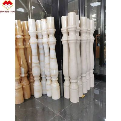 โรงแรมหรือวิลล่าที่กําหนดเอง สีขาว มาร์บอร์ ลายบันไดอัลบาสเตอร์ ลายบันไดบัลลัสเตอร์