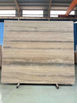 ขนาด 12x24 นิ้ว สีเทาเส้นเลือดเบจ Travertine ดินสล็อบที่ดีในสไตล์การออกแบบที่ทันสมัย