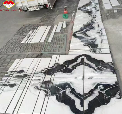 ราคาพิเศษ Panda ขาว มาร์บอร์บันได หินธรรมชาติสําหรับการออกแบบบันไดตรง