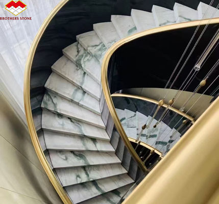 ราคาพิเศษ Panda ขาว มาร์บอร์บันได หินธรรมชาติสําหรับการออกแบบบันไดตรง