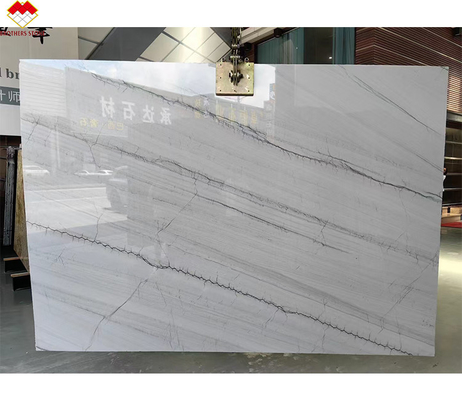 พื้นครัวและบันไดที่ทันสมัย ขาวที่มีเส้นเลือดเขียว/เทา Calacatta หนังสือมาร์บอร์ Match Table Countertop