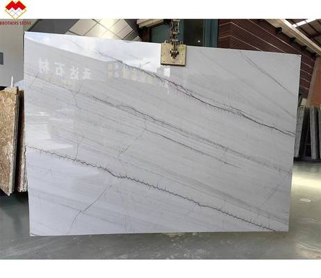 พื้นครัวและบันไดที่ทันสมัย ขาวที่มีเส้นเลือดเขียว/เทา Calacatta หนังสือมาร์บอร์ Match Table Countertop