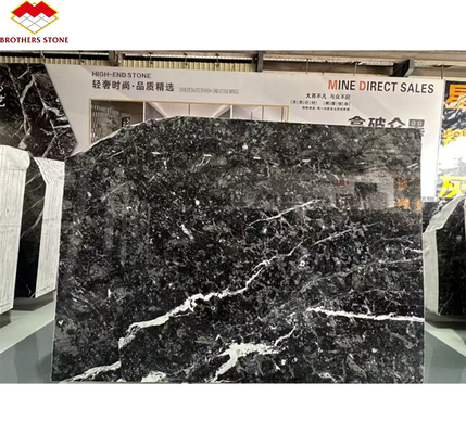 ด้านผิวโรงแรม จัดการเคลือบอิตาลี Fendy มาร์บอร์มดําที่มีเส้นเลือดขาว Tile