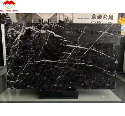 ด้านผิวโรงแรม จัดการเคลือบอิตาลี Fendy มาร์บอร์มดําที่มีเส้นเลือดขาว Tile