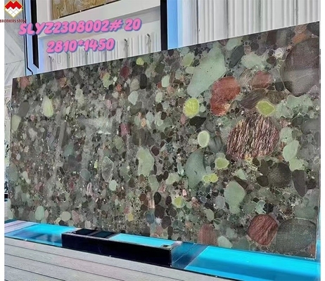 บราซิล 4 ฤดูกาล หินควอตซิตสีเขียว โต๊ะแกรนิตหลายสี และแผ่นตกแต่งผนังที่กําหนดเองสําหรับภายใน