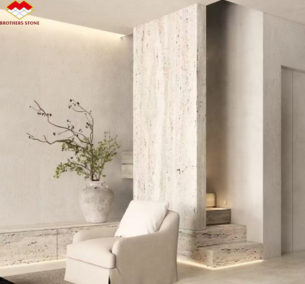 มาร์บอร์ ทราเวิร์ตติน หินขนาดใหญ่ สะบัดสําหรับ โรงแรมโมเดิร์น วิลล่า Interior Design