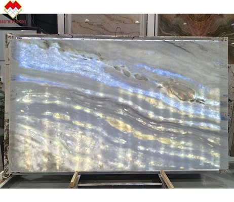 แบคไลท์ สีฟ้า โรมา ควาร์ซิต หินสล็อบสําหรับโต๊ะอาหารเย็น Vanity Countertop Wall Panel