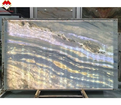 แบคไลท์ สีฟ้า โรมา ควาร์ซิต หินสล็อบสําหรับโต๊ะอาหารเย็น Vanity Countertop Wall Panel