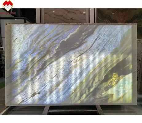 แบคไลท์ สีฟ้า โรมา ควาร์ซิต หินสล็อบสําหรับโต๊ะอาหารเย็น Vanity Countertop Wall Panel