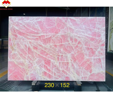 โต๊ะคอนเทป พื้นตะเบียน ดอกมะพร้าวสีชมพู Onyx ดอกมะพร้าวสล็อบที่มีแสงเบื้องหลัง