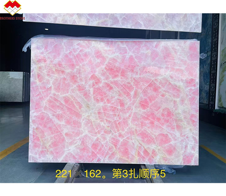 โต๊ะคอนเทป พื้นตะเบียน ดอกมะพร้าวสีชมพู Onyx ดอกมะพร้าวสล็อบที่มีแสงเบื้องหลัง