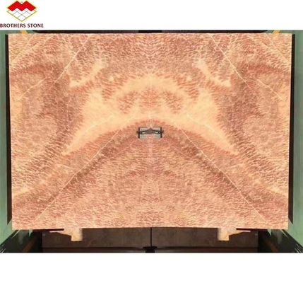 โมเดิร์น ดีไซน์ สีสันมาร์บารเล่ห์ Bookmatch Tile Custom Backlit มังกรสีแดง Jade Onyx Wall