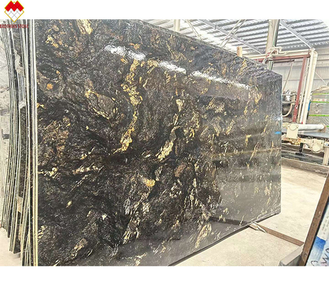 ปรับแต่งหรูหราทองดําเส้นเลือด Quartzite หิน Vanity Top สําหรับครัวและห้องน้ํา