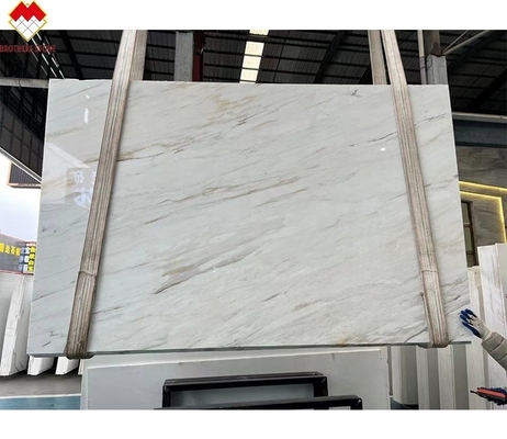 ขนาดที่กําหนดเอง Venus Gold Calacatta Marble Spiral Staircase Tread Indoor โมเดิร์น LED Light และ Anti-Slip Design