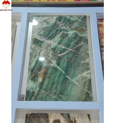 18 20 มิลลิเมตรหนา Fuchsite คริสตัลเขียวหรูหรา Royal Emerald Green Quartzite คอนทับ