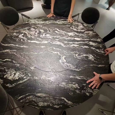 ส่วนประกอบ Lavabo Polished Black Quartzite Vanity Top สําหรับการออกแบบห้องน้ําในบราซิล