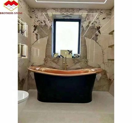 หินธรรมชาติ ปานโดร่า มาร์บอร์ ผนังใหญ่ ตัดตามขนาด สําหรับผนังโรงแรมโมเดิร์น วิลล่า