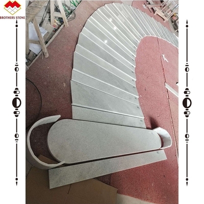 ODM / OEM customized marble crystal white for stairs Thread Onyx Marble Staircase ในโฟชาน