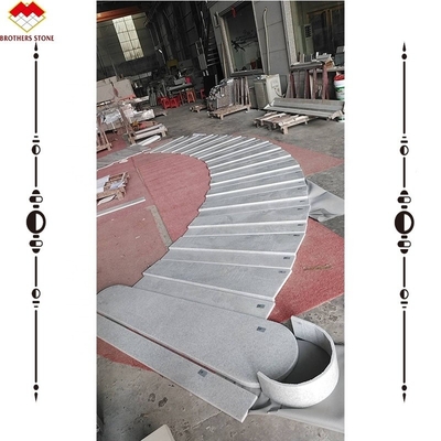 ODM / OEM customized marble crystal white for stairs Thread Onyx Marble Staircase ในโฟชาน