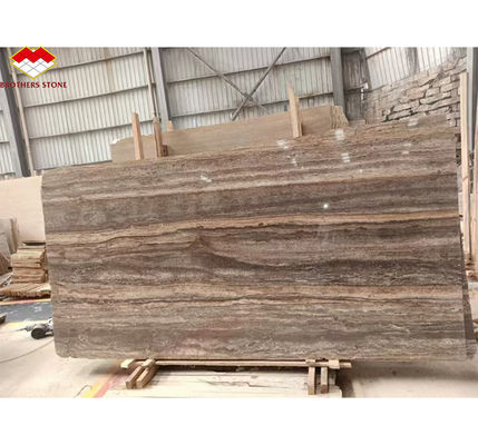 กระเบื้องมาร์บอร์ Travertine สําหรับโรงแรม วิลล่า โปร่งหินเงิน