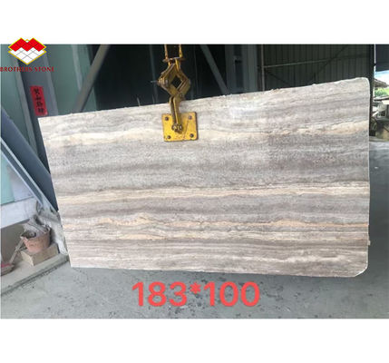 กระเบื้องมาร์บอร์ Travertine สําหรับโรงแรม วิลล่า โปร่งหินเงิน