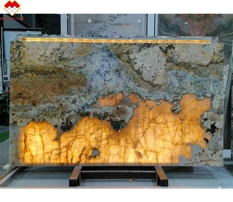Alpinus Super Crystal White Quartzite สล็อบใหญ่ที่แปลกสําหรับการออกแบบวิลล่าที่ทันสมัย