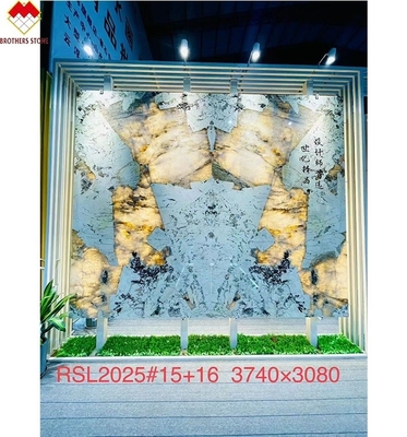 Alpinus Super Crystal White Quartzite สล็อบใหญ่ที่แปลกสําหรับการออกแบบวิลล่าที่ทันสมัย