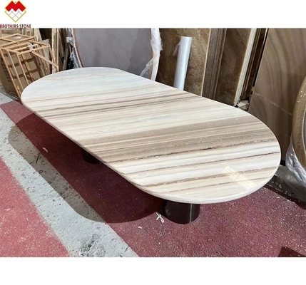 Palissandro Blue Marble Table Top โต๊ะรับประทานอาหารทันสมัยที่มีลากและขนาด 180*90cm