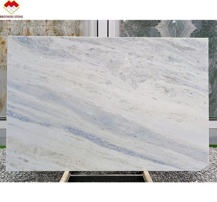 โอนิกซ์โมเดิร์น มาร์บอร์ชนิด ใส สีฟ้าเงา Quartzite Slab สําหรับห้องนั่งเล่น