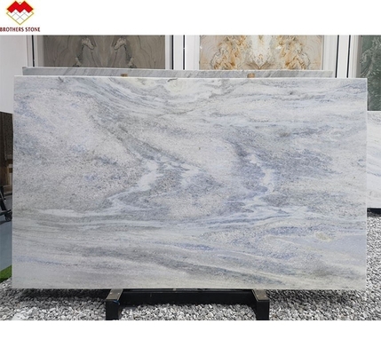 โอนิกซ์โมเดิร์น มาร์บอร์ชนิด ใส สีฟ้าเงา Quartzite Slab สําหรับห้องนั่งเล่น