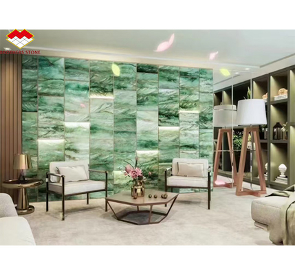 สีเขียวเรือนกวาร์ซิตสีราชอาณาจักร สีเขียวธรรมชาติ Gaya มาร์บอร์ ไฟเลสขนาดใหญ่สําหรับพื้นโรงแรม &amp; การตกแต่งผนังสําหรับโต๊ะกาแฟ