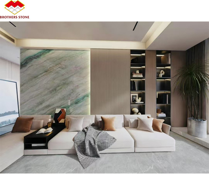 สีเขียวเรือนกวาร์ซิตสีราชอาณาจักร สีเขียวธรรมชาติ Gaya มาร์บอร์ ไฟเลสขนาดใหญ่สําหรับพื้นโรงแรม &amp; การตกแต่งผนังสําหรับโต๊ะกาแฟ
