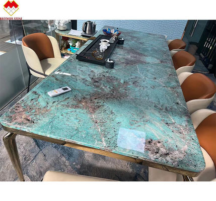 โต๊ะอาหารมาร์บี้สีเขียว โต๊ะกาแฟสําหรับวิลล่า