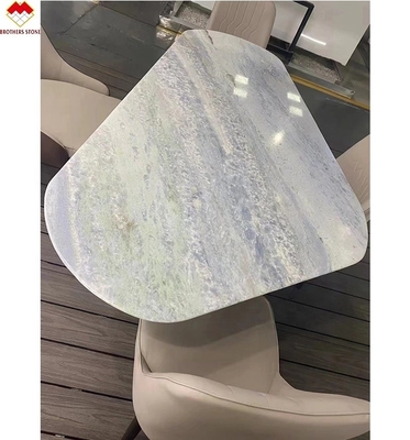 ขนาดที่กําหนดเอง โต๊ะทํางานสีฟ้า Quartz Backlit บราซิล สีฟ้า คริสตัลหินมาร์บอร์