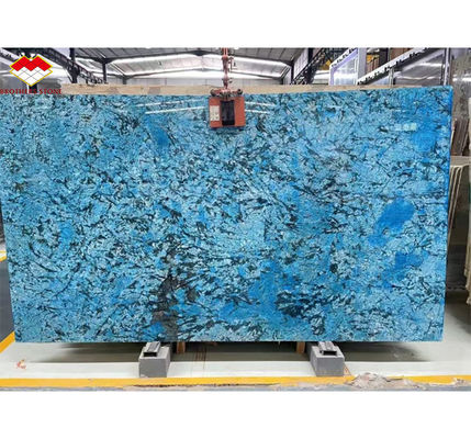 โมเดิร์น ลักชัวร์ แฟนตาซี บราซิล ลาบราดอริต สีน้ําเงิน กรานิต โต๊ะทานอาหาร ด้านบน โปแลสผนังมาร์บอร์สีน้ําเงิน สําหรับการออกแบบกราฟิกโรงแรม