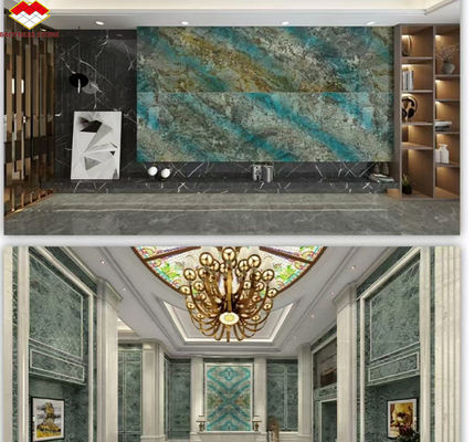 โมเดิร์น ลักชัวร์ แฟนตาซี บราซิล ลาบราดอริต สีน้ําเงิน กรานิต โต๊ะทานอาหาร ด้านบน โปแลสผนังมาร์บอร์สีน้ําเงิน สําหรับการออกแบบกราฟิกโรงแรม