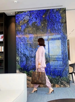 ดีไซน์โมเดิร์นหรูหรา สวยงาม บราซิล ฝัน Sapphire หินสีฟ้า Backlit Labradorite Blue Granite