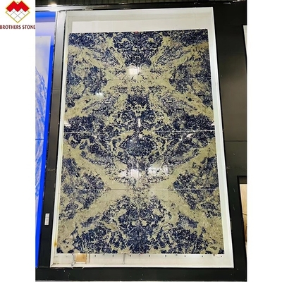 บอลิเวียสีฟ้าโปร่งใส โซดาไลท์ โอนิกซ์ มาร์บอร์สําหรับสล็อบใหญ่หรือตัดตามขนาด
