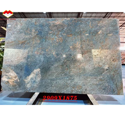 Amazon Blue Luxury Stone Polished Slab สําหรับวิลล่าและโรงแรม
