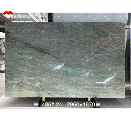 Amazon Blue Luxury Stone Polished Slab สําหรับวิลล่าและโรงแรม