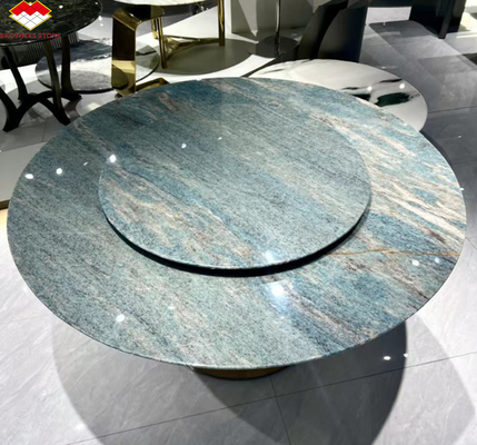 Amazon Blue Luxury Stone Polished Slab สําหรับวิลล่าและโรงแรม