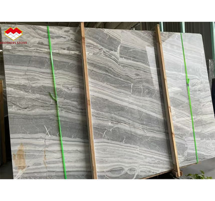 แผ่นผนังหินมาร์บอร์สีเทาเซอร์เบียที่เคลือบเพื่อตกแต่งภายในระดับสูง