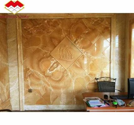 ด้านผิวเคลือบการออกแบบเคลือบ Backlit ส้ม Jade หินสําหรับสระและโต๊ะอาหาร