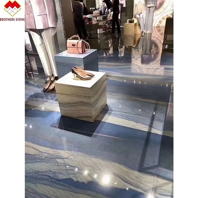Blue Blue Macaubas Quartzite Stone Polished Honed Surface การออกแบบกราฟฟิกสําหรับปลายบ้าน