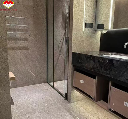 อิตาลี Kwong สีเทา มาร์บอร์โมเดิร์น Slab โรงแรม ห้องน้ํา แผ่นผนัง โปแลสตอล์ค