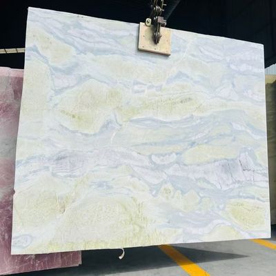 มาร์บอร์ลสีฟ้าสีฟ้าทันสมัยที่มีเส้นเลือดเขียวสําหรับโต๊ะ Vanity โต๊ะผนังพื้นการออกแบบการออกแบบกราฟิก